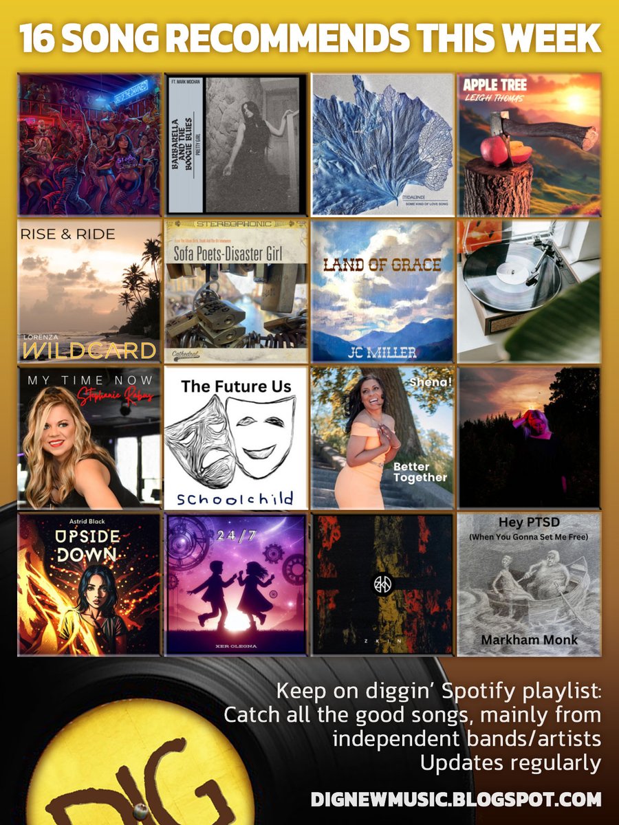 highly recommend checking out all these fine music! dignewmusic.blogspot.com/2024/05/16-son… #songoftheweek who knows, you might have new fav artists🎶 🔊listen on Spotify here: open.spotify.com/playlist/1z1eB… #nowplaying plz give the artists you like 💚+follow :D