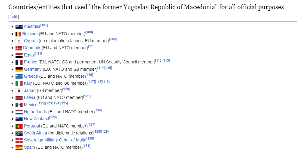 We should not forget the states who declined recognition of the constitutional name Republic of #Macedonia. They were just few