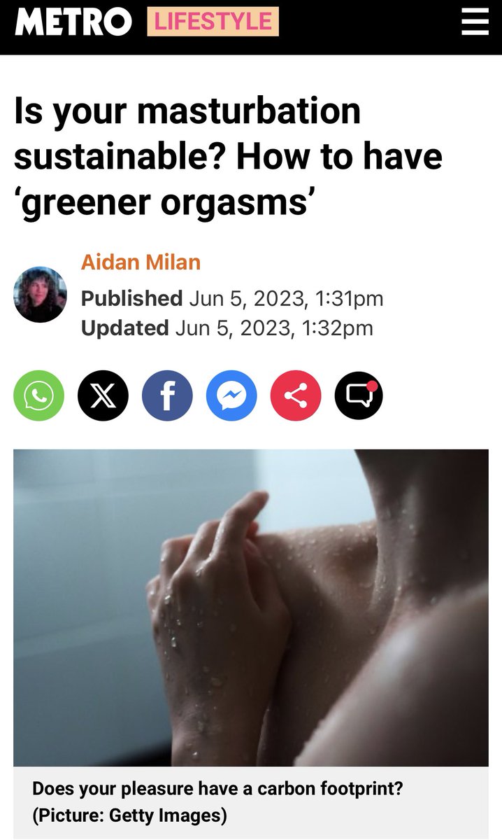 Liebe weiblich gelesene Menschen mit Umweltbewusstsein, wir müssen dringend über “nachhaltigere Orgasmen” reden. Um was gehts? “Duschköpfe sind bei Menschen mit Klitoris sehr beliebte Hilfsmittel zur Selbstvergnügung. 22,9 % geben an, dass sie den gleichmäßigen Wasserstrahl