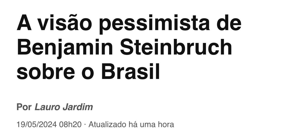 “O Presidente da CSN criticou a postura do país diante a China - comportamento que vai destruir a indústria brasileira - mostrou-se inquieto com o nível crescente de corrupção e também com o aumento do poder de fogo do PCC na economia formal, especialmente no setor de postos de