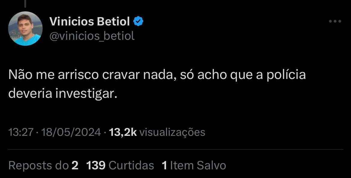 MEU DEUS DO CÉU, 

Agora querem atrelar crime de tráfico cometido por pessoas oportunistas ao Pablo Marçal e ao Cariani. 

Esse gabinete do amor da Janja é terrível!