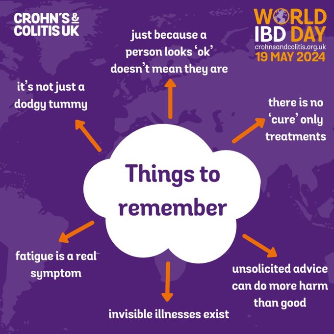 🗓️ It’s #WorldIBDDay 💜 I was officially diagnosed with Crohn’s Disease at the end of 2022, after going through a life saving emergency surgery for a bowel perforation and was given an ileostomy. I do wish I had found out earlier, but I’m actually doing pretty ok now 😊