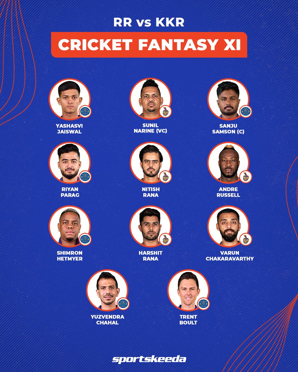 Here is our Fantasy XI for today’s clash between RR and KKR 🏏 #RRvKKR #IPL2024 #CricketTwitter