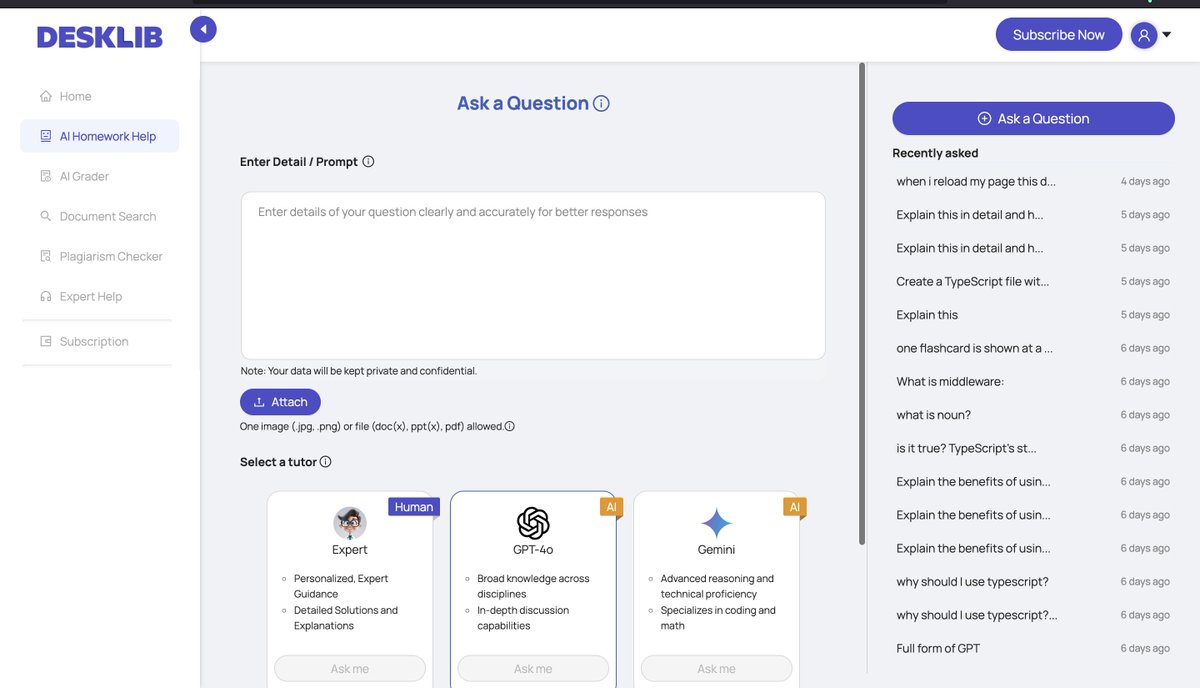 vidhhii9's tweet image. 🚀 Excited to share that I built a new feature on Desklib! Now you can get AI-powered homework help with top LLMs like Claude, GPT-4, Gemini Pro Vision, and more !Upload files or images and ask your questions! Check it out here:
desklib.com/ai-homework-he…
#AIHomeworkHelp #AI