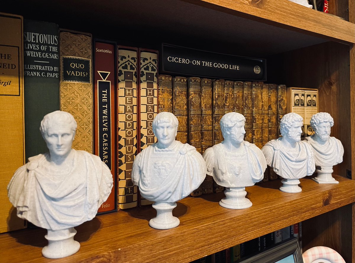 Sometimes, when I’m sitting alone in my study. 

I get this eerie feeling that I’m being watched. 

Then I look up and realize ... 

It’s just the 5 Good Emperors of Rome.