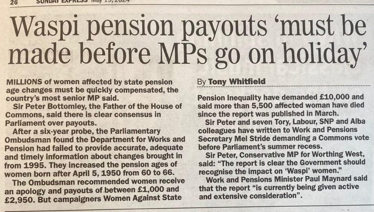 Today's Sunday Express (@Daily_Express) has an article about eight cross party MPs, including @PBottomleyMP, Father of the House, demanding action by @GOVUK before the Summer recess. Pressure at this senior level must surely compel the Government to act without delay?