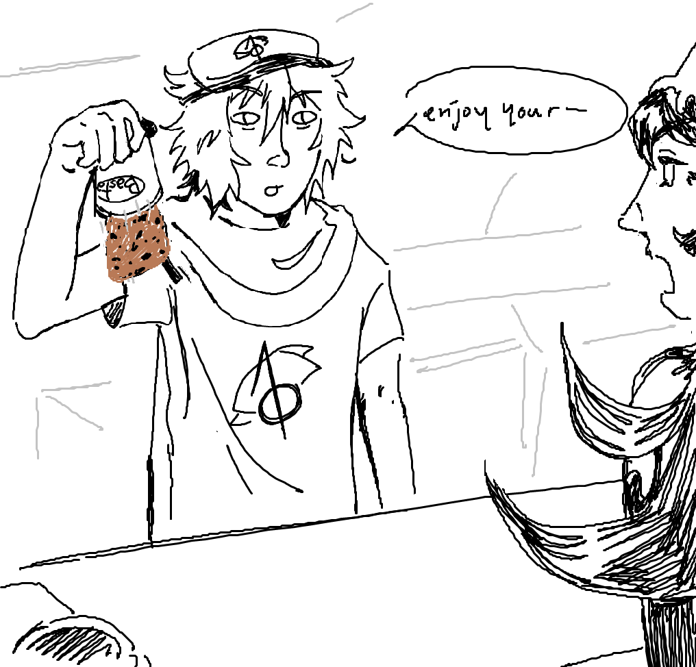 drawing shin with a different job everyday until the final part comes out 
day 54: Dairy Queen (Asunaro Queen)
moments before disaster
#yttd