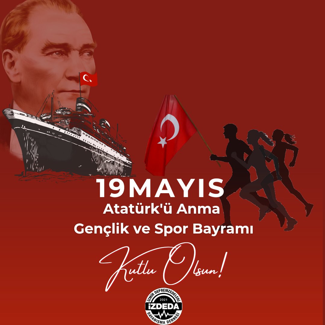 19 Mаyıs Atаtürk’ü Anmа, Gеnçlik vе Spor Bаyrаmı’mız kutlu olsun.
#19Mayıs1919 #19MayısKutluOlsun