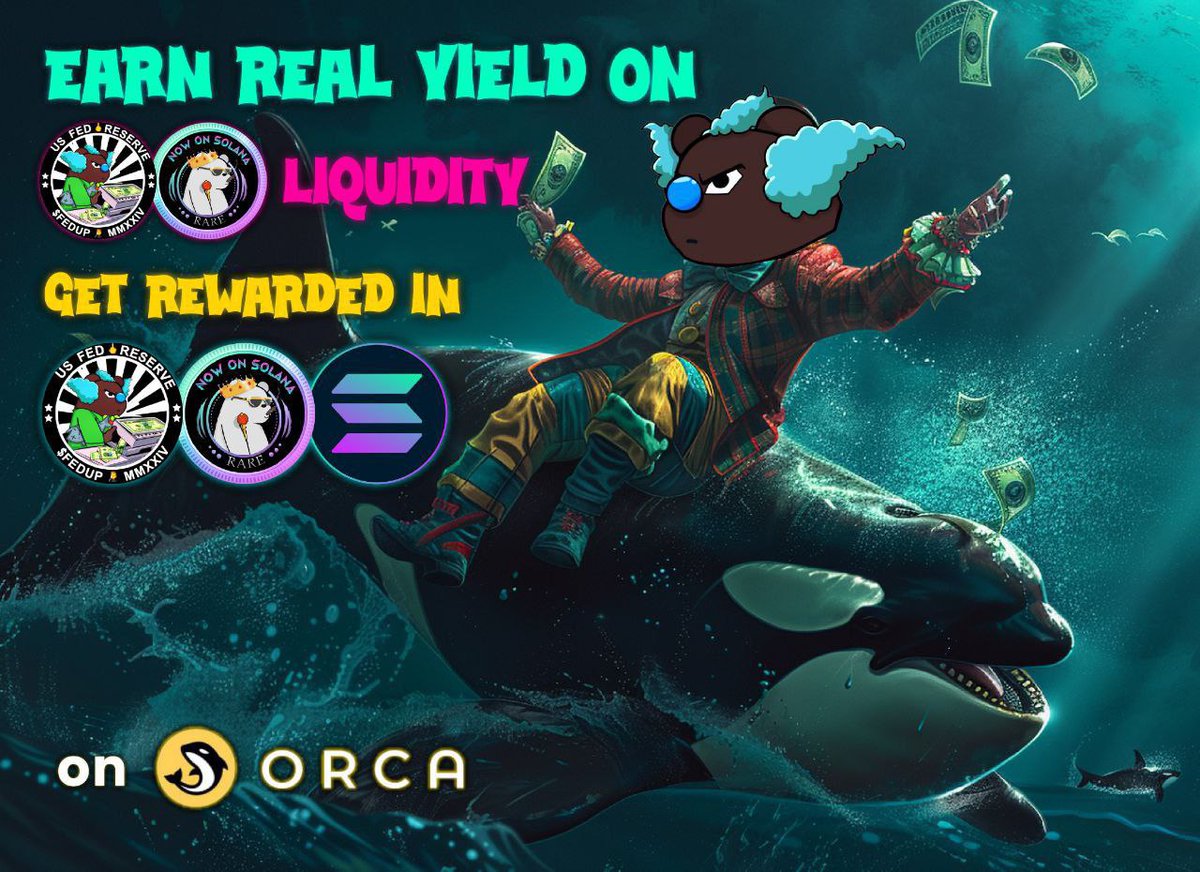 Did you know the clowns 🤡 over at.$FEDUP have been providing real yield pools on #solana via @orca_so? 

#heywallet send 3 RARE to the first 100 retweets and comments

Not only that, they are boosted with extra scrumptious rewards too! Just right for the farming degen! 

Real