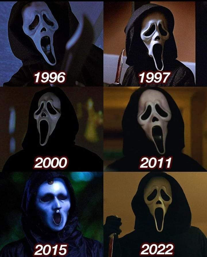 screamsourcee's tweet photo. ghostface through the years https://t.co/eKVfVnsGOi