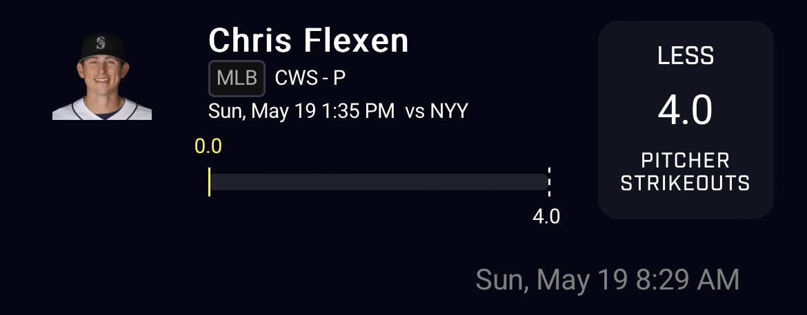 🚨MLB OFFICIAL PLAY⚾️

EARLY BIRD SPECIAL⭐️

Flexen 4Ks or LESS in 5/7 Starts this szn🔥

Yankees have the 6th LOWEST K Rate VS RHP’s in the MLB⚡️

 -185 to go UNDER 15.5 PO’s🧪

Anytime he needs 5Ks in that workload to beat me - ALL in on the under 🚀

EBS PAIR @ 100 LIKES FAM❤️