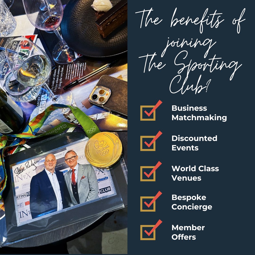 The Sporting Club has some fantastic member benefits when you join us.⁠

Here are just a few of the perks we have to offer when you sign up.⁠

For more info, visit our website: ⁠bit.ly/3w1rduO

#Membersbenefits #Membersclub #join #sports #business #networking