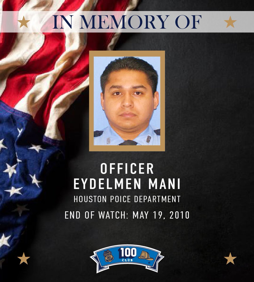 In remembrance of @houstonpolice Officer Eydelmen Mani who was killed in the line of duty after his patrol car crashed and overturned. #FortheFallen