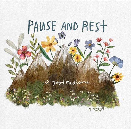 Practice the pause. Spend time outdoors, breathing in the fresh air. Notice the birds' songs and the trees' leaves as they gently move in the breeze. Connecting with Mother Earth is restorative and will help prepare for the upcoming week. 🙏 #MindfulnessMoment #Pause