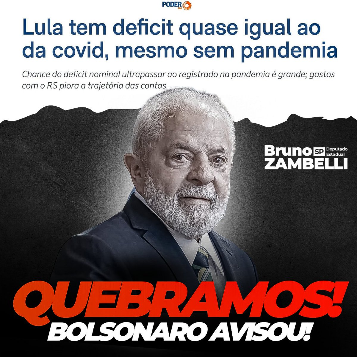 Lembram quando Bolsonaro disse: 'Se vocês botarem um 'pinguço' para dirigir o Brasil, um cara sem qualquer responsabilidade, que tem um rastro de corrupção, vocês acham que vai dar certo?'

Pois é, amigos! Vejam o resultado.