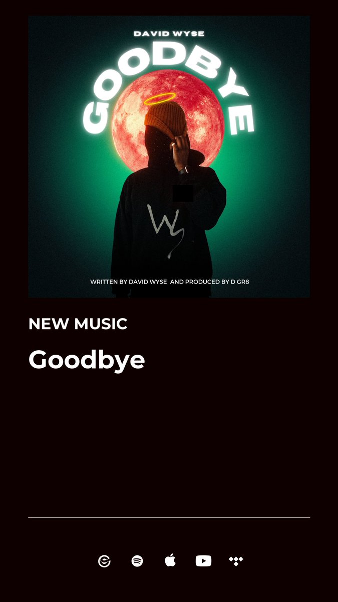 Check out Goodbye by David wyse 
onerpm.link/141415145778

#newmusicalert #newmusic #newmusicfriday #goodbye #GoodbyeSummer #DiscoverNewMusic #discovery #Formula2 #VANvsEDM #Bengaluru #Odesa