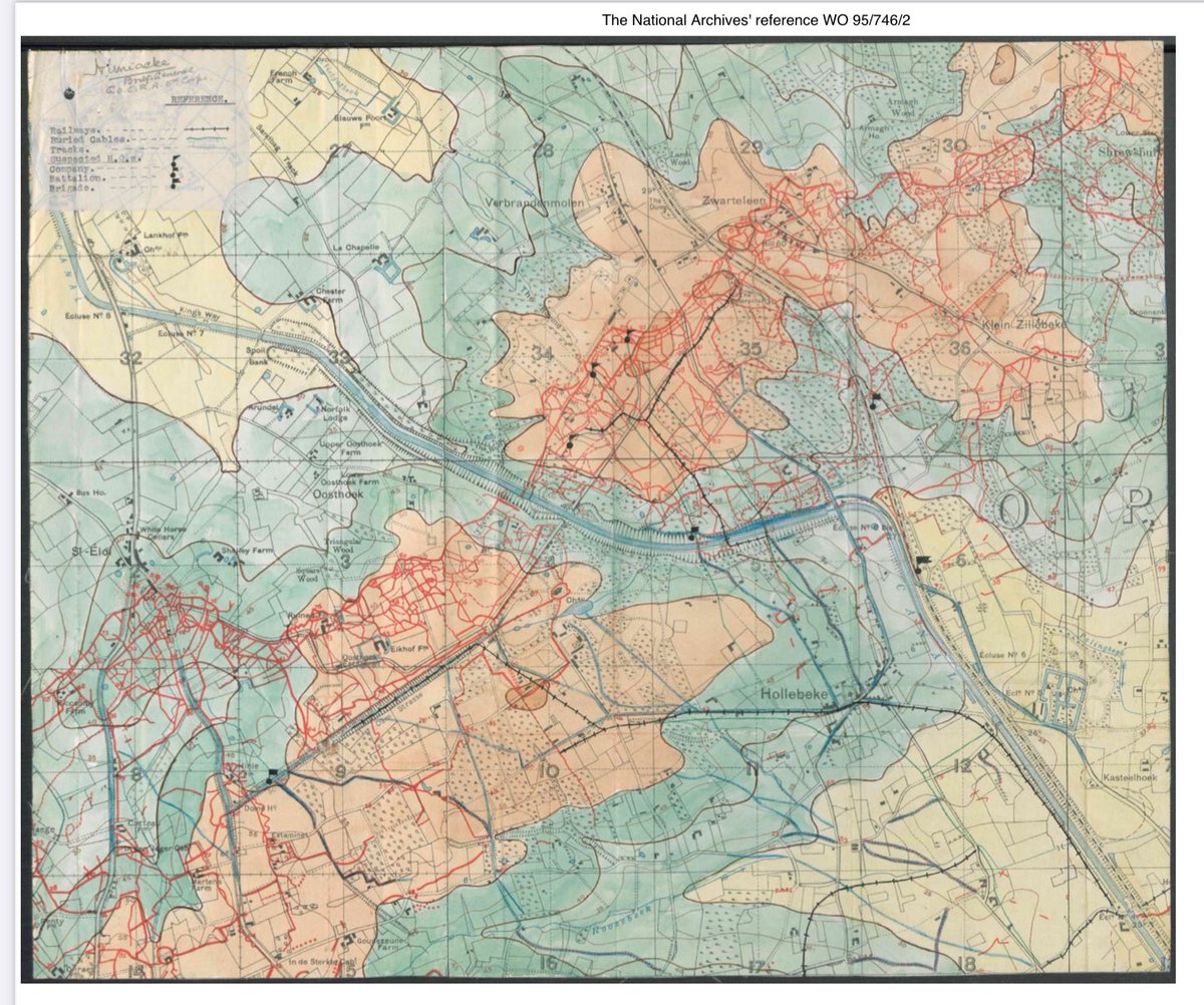 Excellent find this morning- colour map of the St Eloi- Hill60 - The Bluff Sector from early 1916- V Corps war diary.