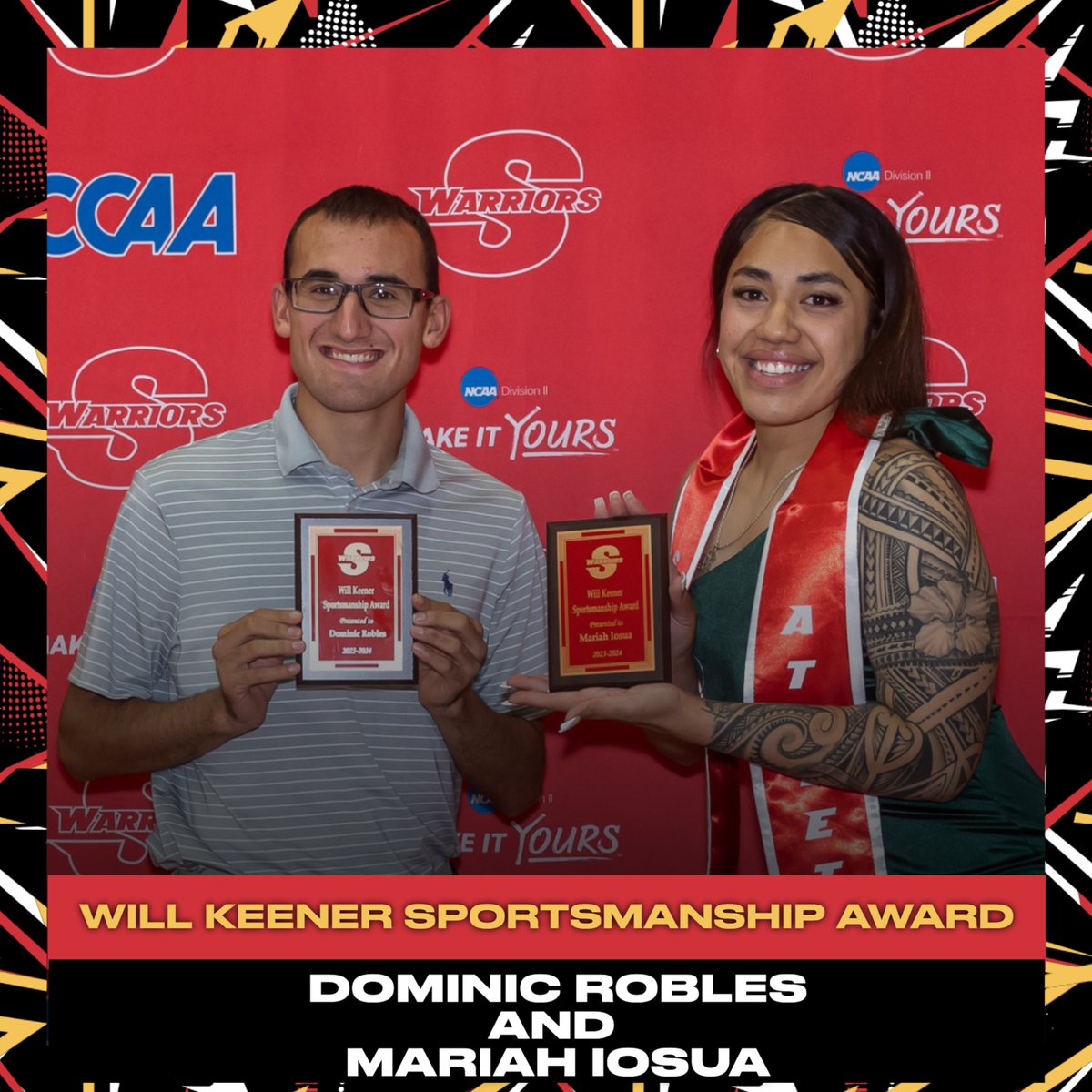 The Will Keener Sportsmanship Award recipients in Dominic Robles and Mariah Iosua. #ValleyTough