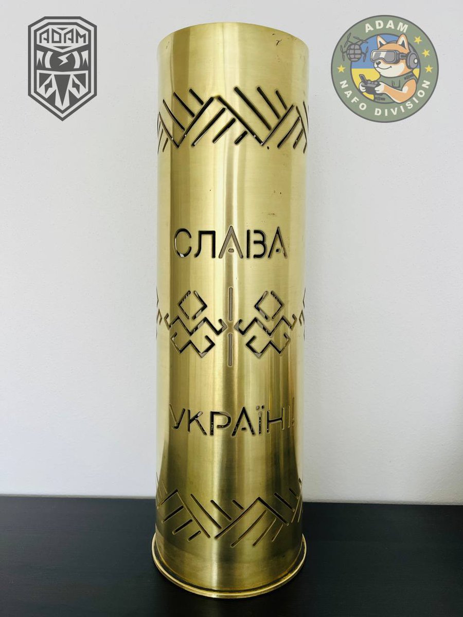 ‼️Auction‼️ Our friends from Ukraine sent us a real gem some time ago, which we will now auction off for their benefit 👨‍⚖️ This is an artistically crafted artillery shell casing (made in 2007) for the 122mm howitzer 2A18 (D-30). Since it's not exactly air rifle ammunition, it has
