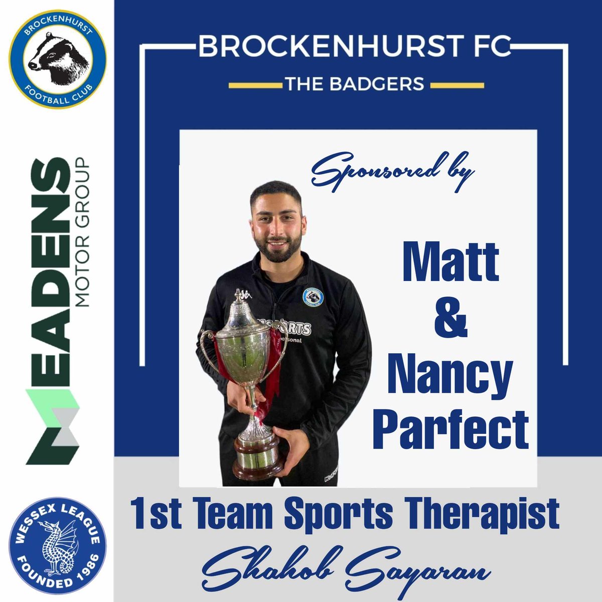 CONGRATULATIONS SHABS Congratulations to our Sports Therapist @__shabsy and his Sunday League Side @kraken_sportsfc in winning the @DorsetCFA Sunday Senior Cup Final Today 👏