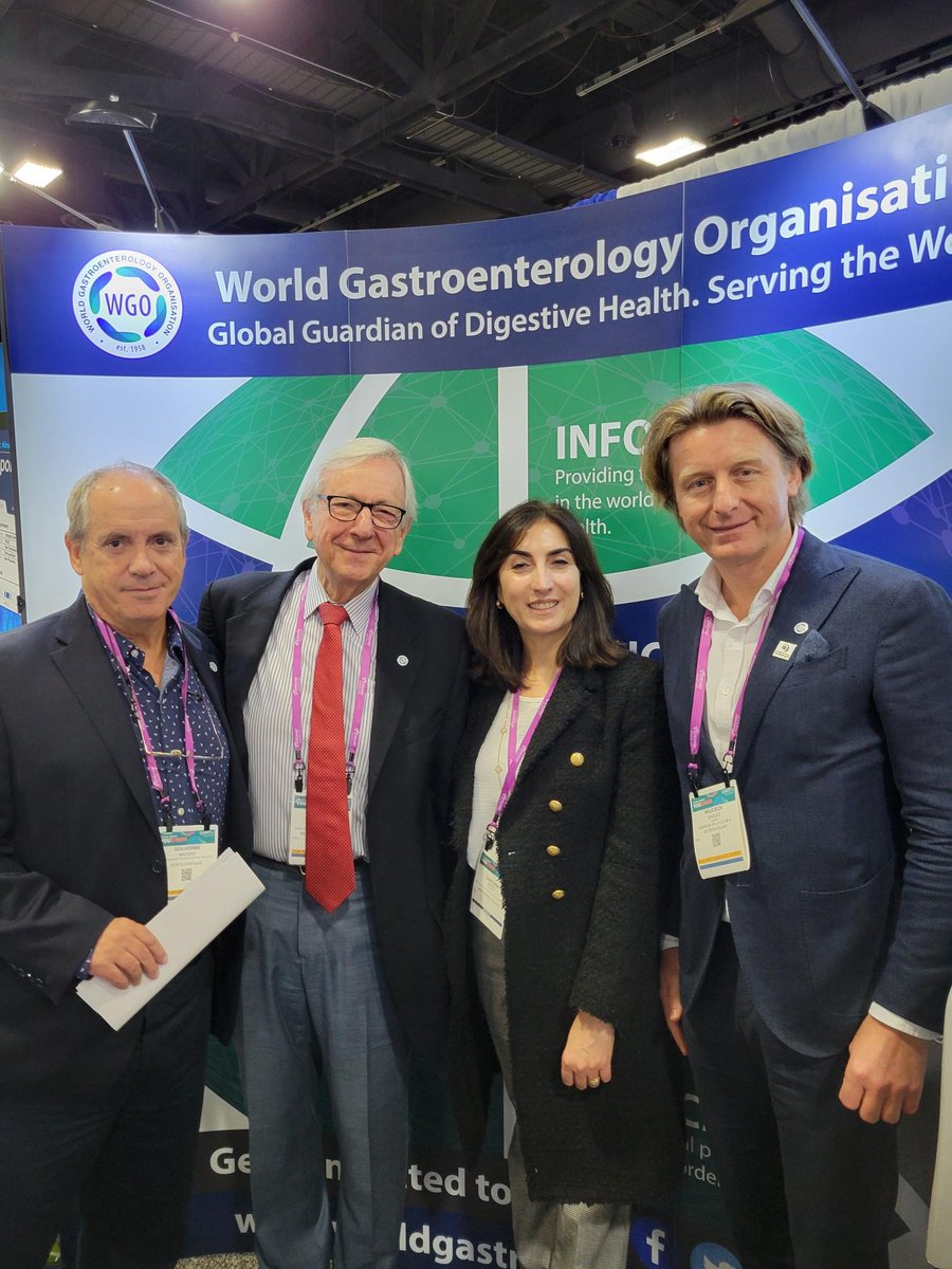 Some early visitors at the booth this morning! We loved seeing President Prof. Geoffrey Metz, Past - President Prof. Guilherme Macedo, President - Elect Prof. Carolina Olano and a member of our Media and Community Engagement Committee Prof. Wojciech Marlicz!