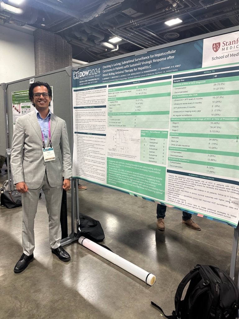 PaulYKwo's tweet image. Despite high efficacy rates of DAAs for HCV/cirrhosis patients, we need improved strategies to ensure screening for HCC post-SVR. We still fall short in early detection of HCC in this population.Congrats Richie !@Stanford_GI @AASLDtweets
