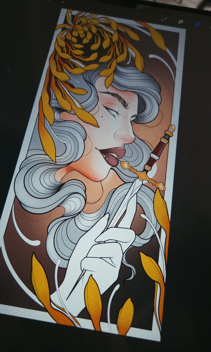 _elvee_'s tweet photo. J'ai tenté une illu en couleur 

(Pas fini j'ai la flemme j'avoue) https://t.co/C8aBRD2Mm4