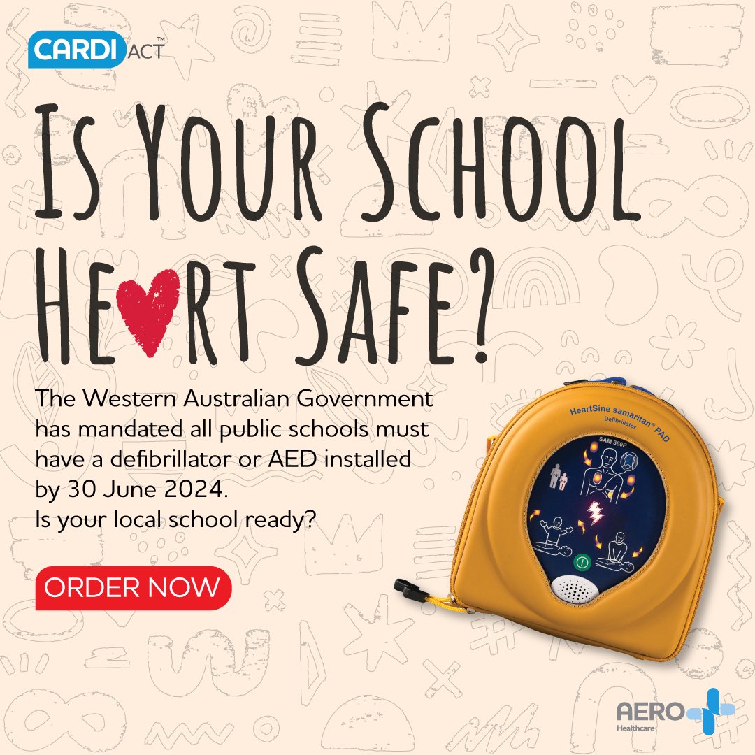 AusMedSolutions's tweet photo. 🚨 The Western Australian Government has mandated the installation of Automated External Defibrillators (AEDs) in all public schools across Western Australia by 30 June 2024, as part of a comprehensive effort to enhance safety and preparedness within educational settings. https://t.co/Avu3NLDpQE