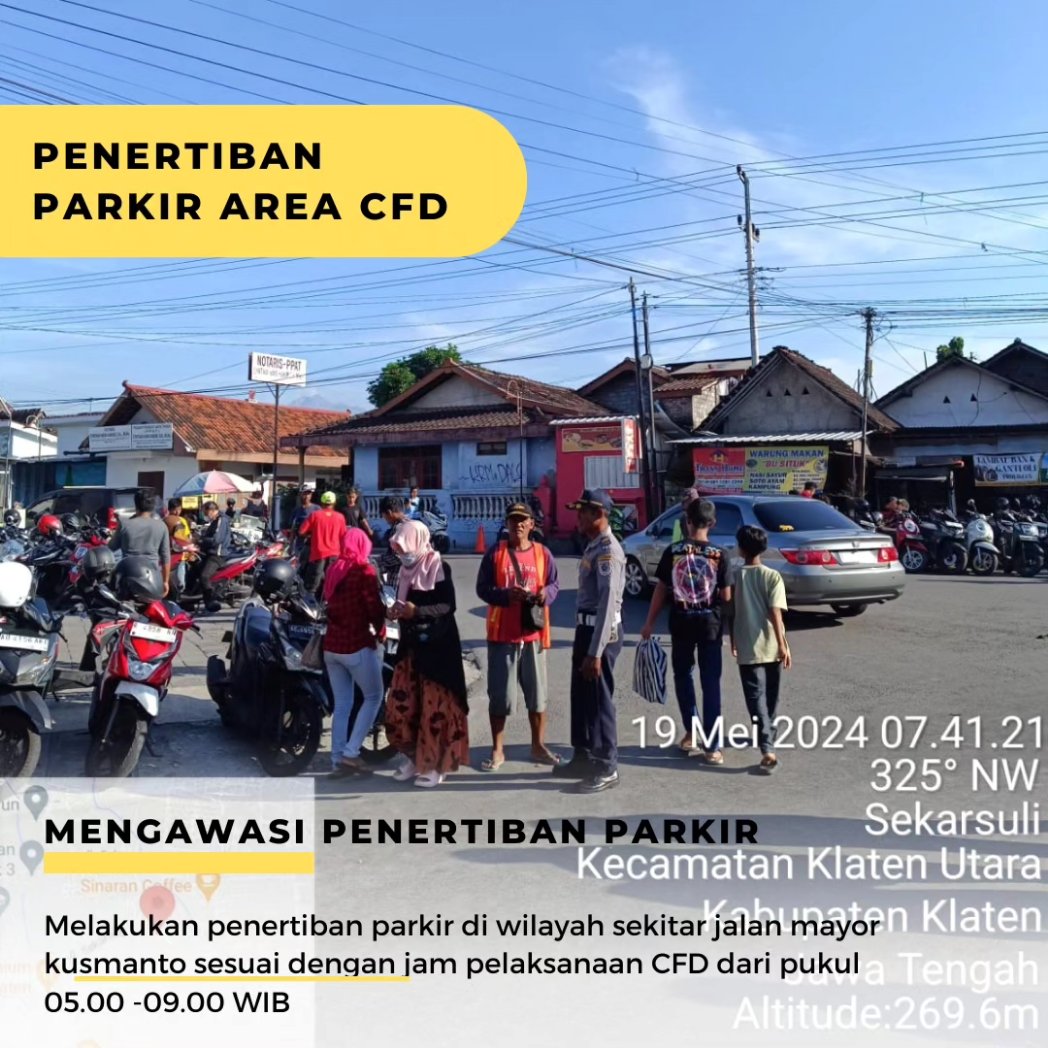 Tim Dishub menugaskan 22 personil untuk melaksanakan tugas pengamanan dan penutupan jalan serta pengalihan arus lalu lintas di sepanjang jalan Mayor Kusmanto  untuk kegiatan CAR FREE DAY yang rutin diselenggarakan tiap hari Minggu.

#cfdklaten 
#dishubklaten