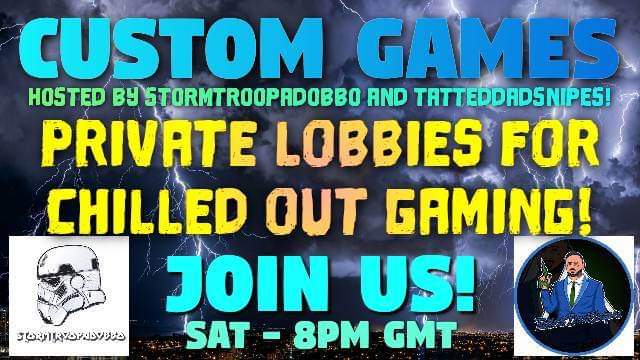 Stormtroopadob1's tweet image. lets get more people in these lobbies, tell ya mum, tell ya dad, tell ya siblings! tell ya dog, tell ya cat, no hamsters! lets goooooooooooo