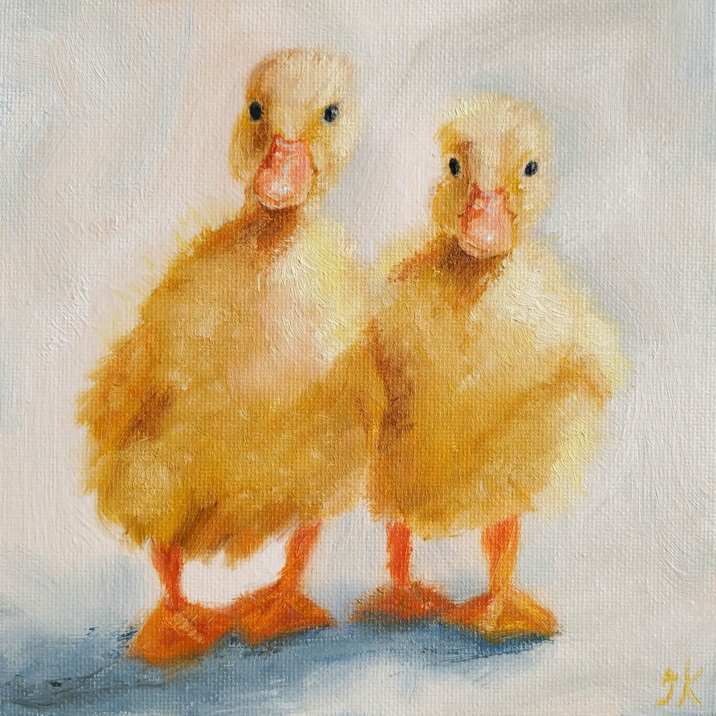 Prepare for cuteness overload with these two adorable ducklings! Wishing you all a delightful Sunday!⁠ ⁠ Available as a print on my second Etsy shop, KhortviewPrints! khortviewprints.etsy.com/listing/171442… ⁠ 🛩️my shop with original paintings is on vacation until 01 June🛩️⁠