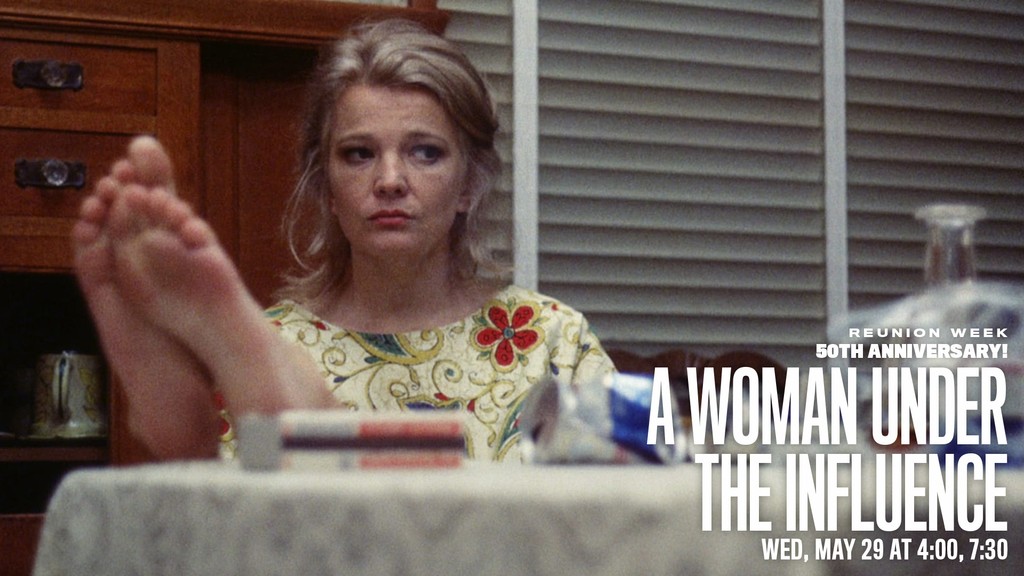 Coming Soon • 50th Anniversary! Gena Rowlands and Peter Falk star in John Cassavetes’s A WOMAN UNDER THE INFLUENCE, screening Wed, May 29 at part of Reunion Week. Get showtimes & tickets at brattlefilm.org/film-series/re…