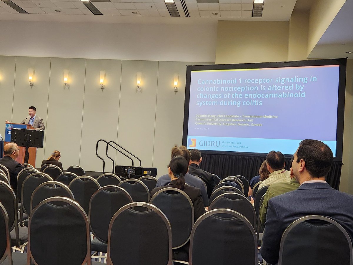 Caroline Tuck PhD, AdvAPD (@tuck_caroline) on Twitter photo Great presentation from Quentin Tsang from <a href="/QueensuDOM/">Queen's U Department of Medicine</a> on his work looking at cannabinoids on pain in a colitis model #DDW2024 Great presentation from Quentin Tsang from <a href="/QueensuDOM/">Queen's U Department of Medicine</a> on his work looking at cannabinoids on pain in a colitis model #DDW2024