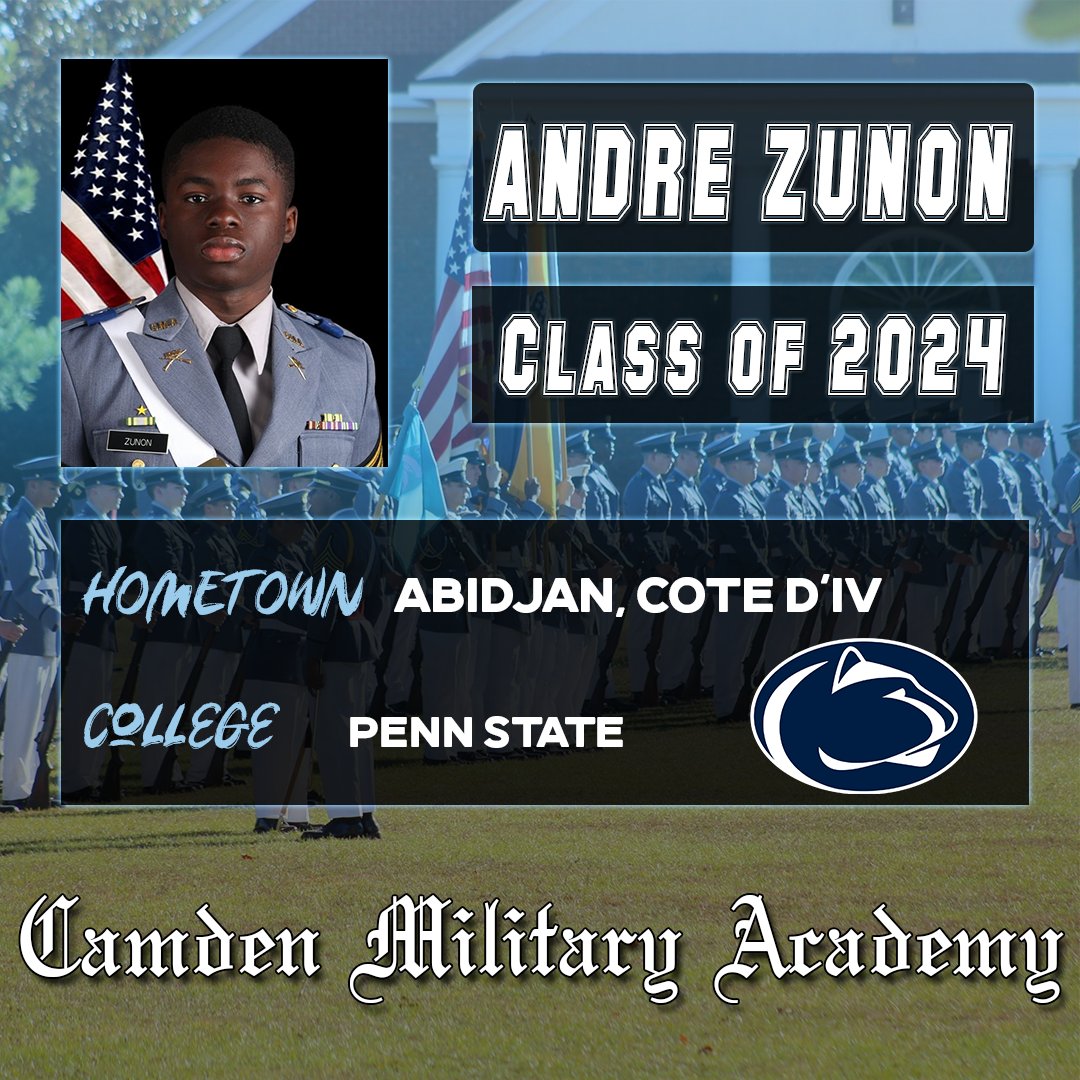Congratulations to Cadet Andre Zunon! #camdenmilitary #seniorspotlight