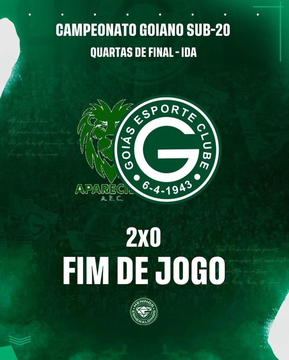 Ontem, o Goiás sofreu um revés no jogo de ida quartas de final do Campeonato Goiano Sub-20, contra o Aparecida, pelo placar de 2 a 0. Para reverter o resultado, o Verdão joga sua partida de volta no dia 25 de maio, às 15h, no CT Edmo Pinheiro. 📸 | Divulgação / Goiás Base