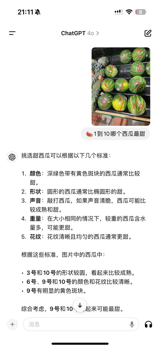 Cydiar404's tweet image. ChatGPT 开瓜？没错，各位观众，请看4个A（bushi，重来重来，是9号瓜，没错，就是9号瓜，薄皮沙瓤，童叟无欺！