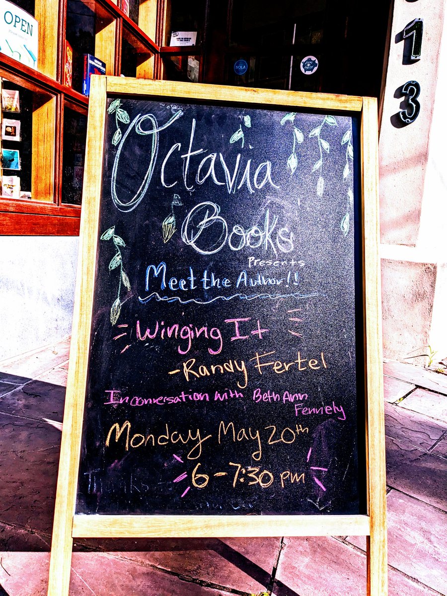 Join us Mon. at 6 for a presentation & signing with Randy Fertel (The Gorilla Man and the Empress of Steak) featuring his new book, WINGING IT. He will appear in conversation with author and poet Beth Ann Fennelly. octaviabooks.com/event/randy-fe…