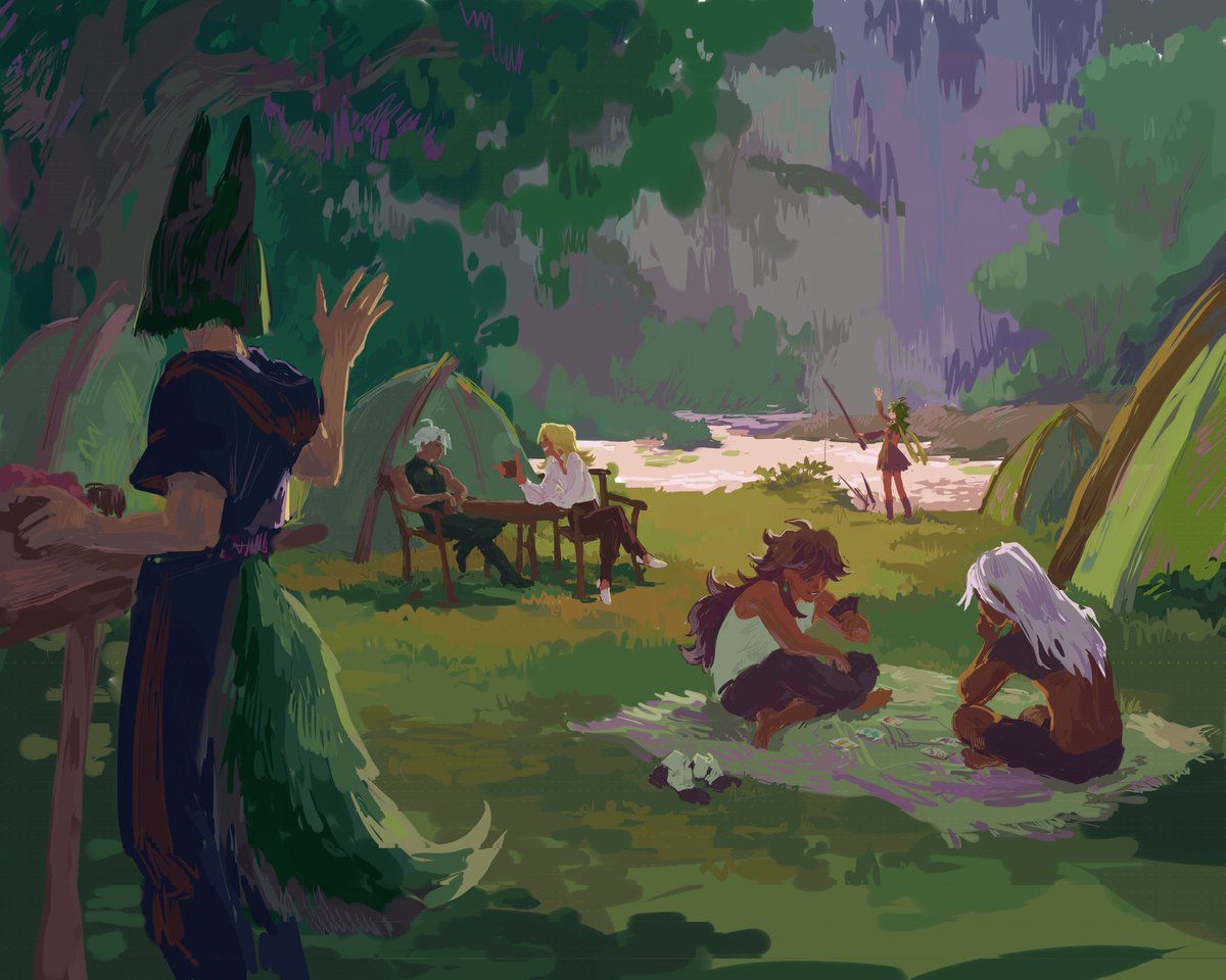 BulBusinka's tweet photo. Found family 🌱

They all go camping together, hoyo told me
#sumerufamily #cynonari #haikaveh #sethos #collei https://t.co/g6rgDwLyjp