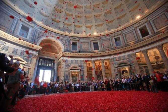 ROME 

The Pantheon is filled today with rose petals to celebrate Pentecost