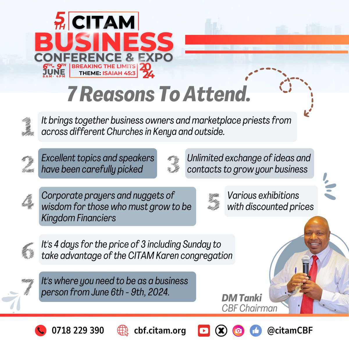 CitamCBF's tweet photo. Book your seat easily for just 2,000/= through Mpesa Paybill Number 757377, Ac Name: Your Name

For inquiries or to Book your exhibition stand, Call 0718 229 390

#CITAM
#CBF2024
 #BreakYourLimits 
#tupatanecbfconference 
#TwendeKaren https://t.co/es3tRCsPsf