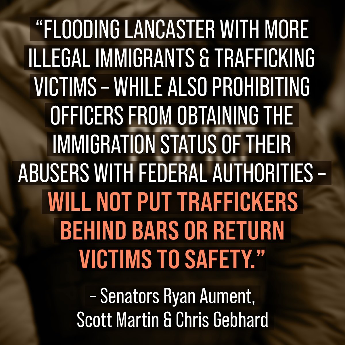 Prohibiting communication between law enforcement agencies will only benefit traffickers & keep their victims enslaved & in danger. Local municipalities shouldn’t enact their own policies when it comes to immigration. It’s a recipe for confusion & chaos: bit.ly/3xoCbLO