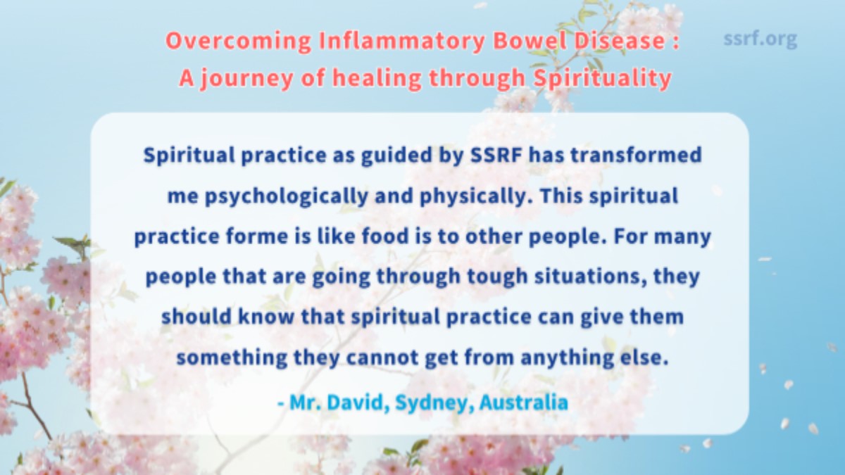 David grappled with a severe form of inflammatory bowel disease for more than 10 years. When conventional & alternative treatments were unsuccessful, spiritual practice became the turning point. Even the doctor was stunned by his recovery! ssrf.org/overcoming-inf… #faith