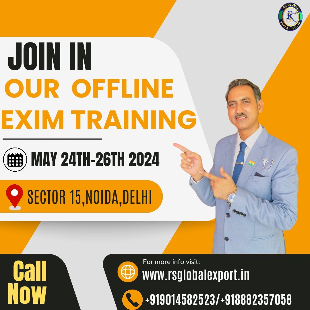 Join in Our Offline Practical Training from May 24th-26th and Enhance your Import-Export Journey.
.
.
.
.
.
#rsglobalexport
#rajeevsaini