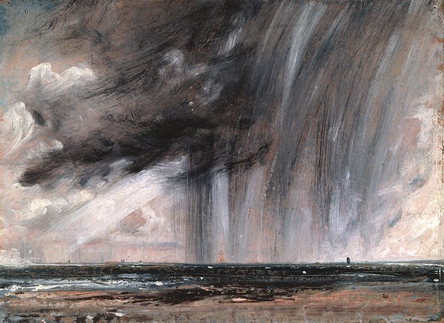 John Constable Seascape Study with Rain Cloud c. 1824 #Constable #Rain #VirtuaCollection24 #SundayMood