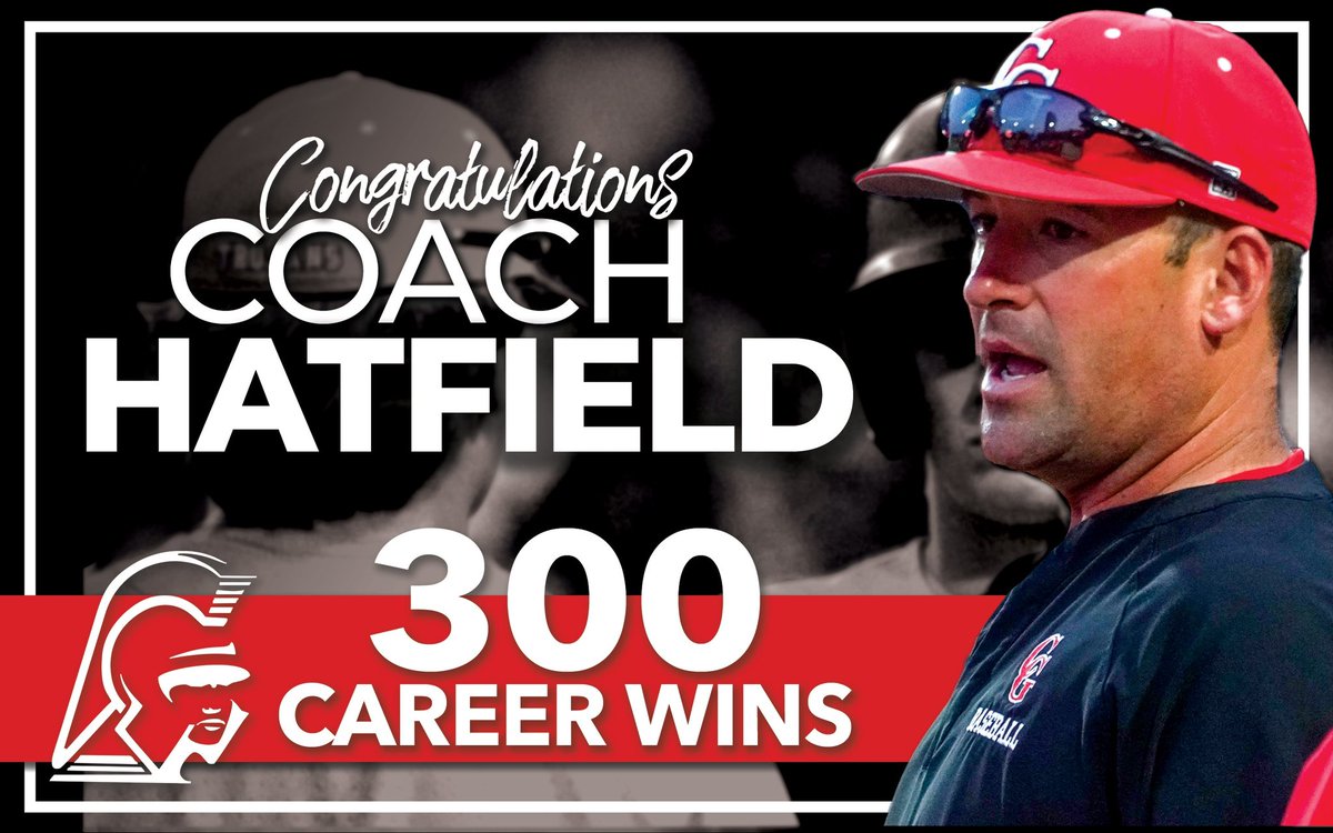 Congrats to CG head baseball coach Keith Hatfield on 300 career wins! #CGProud