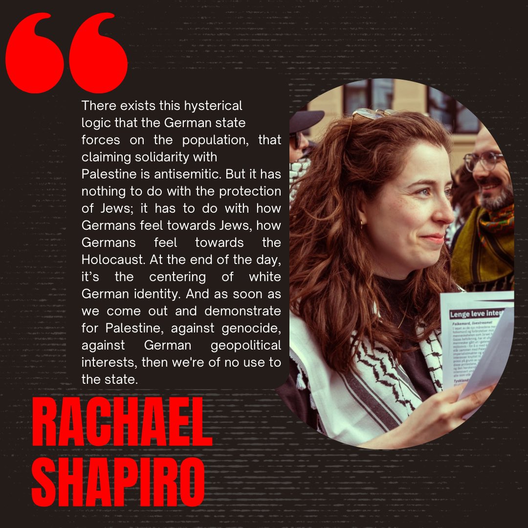 Jewish activist Rachael Shapiro spoke to us even though she hesitated to center her Jewish identity while a genocide was taking place. Her interview was powerful. If you’d like to see it in full in our documentary pls support us to make it public for all: gofundme.com/f/reason-of-st…