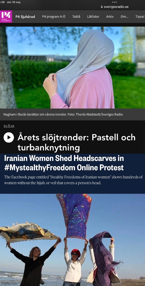 Ett av inslagen handlar om Iran. Ett om Sverige. Gissa vilket.