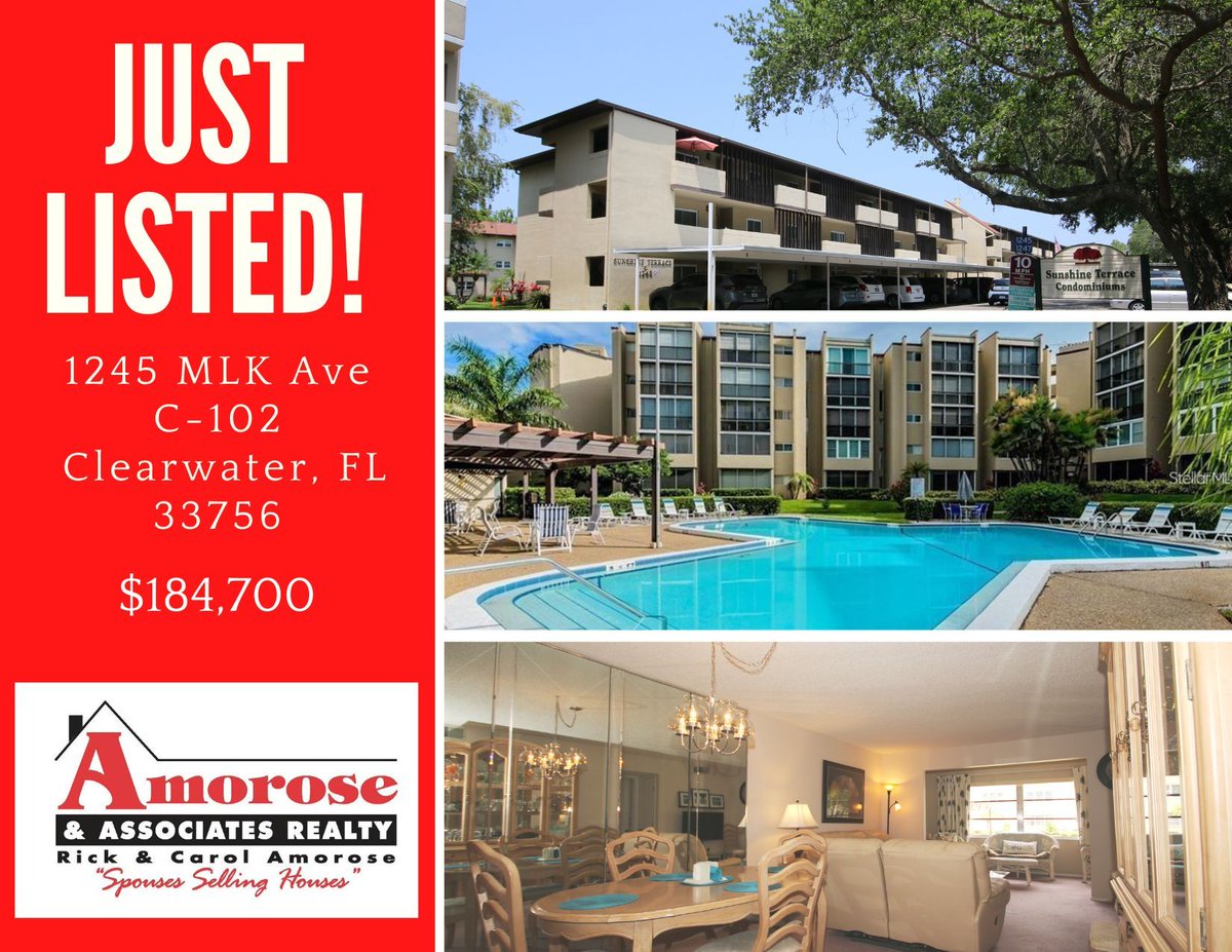 AmoroseHomes's tweet photo. Open Sunday May 19, 2024 - Noon to 2:00 PM
Sunshine Terrace - Close to Clearwater Beach and Downtown Clearwater
2 Bedroom 2 Bathroom, covered parking $184,700 https://t.co/mMkDzPujvB
