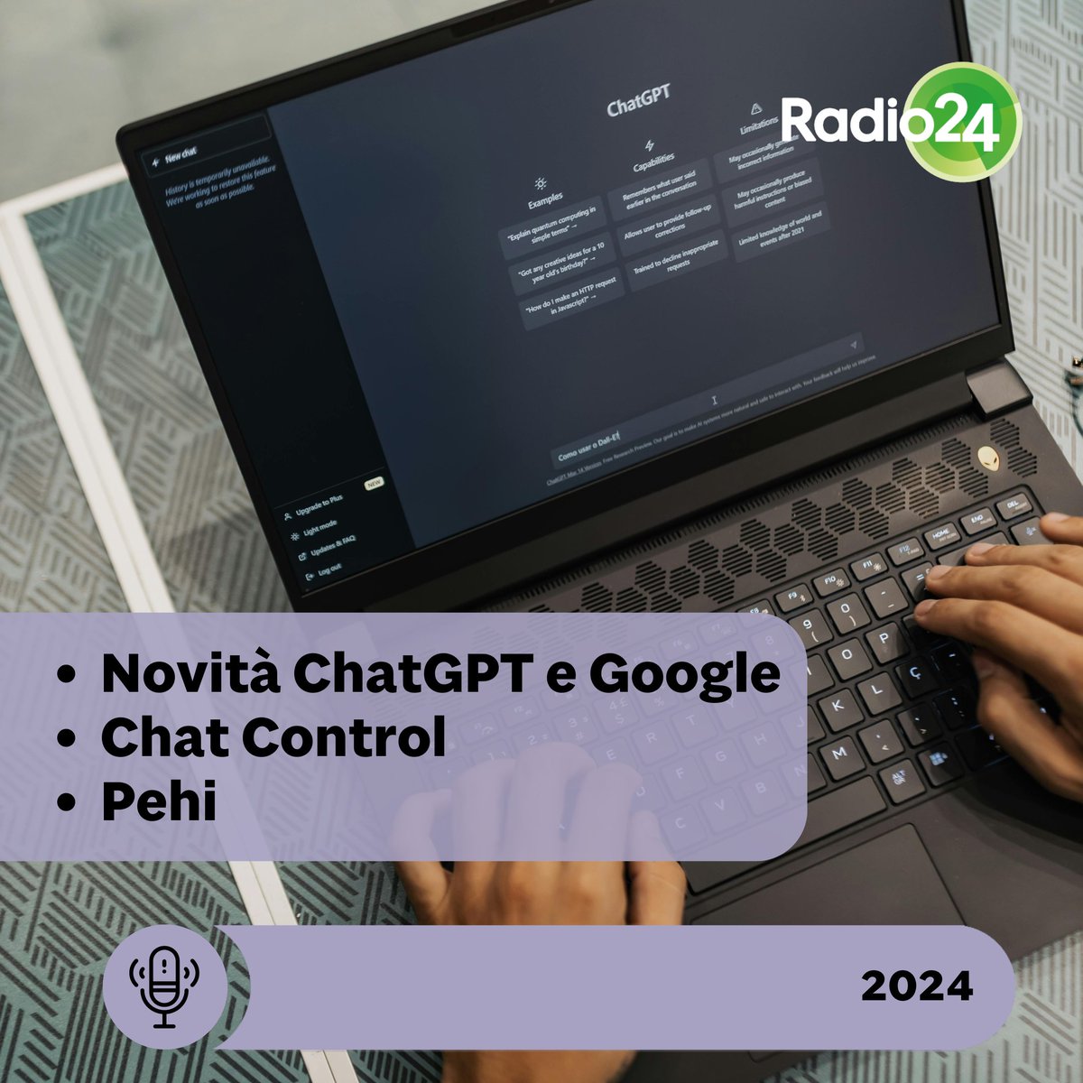 🌐 Scopri le ultime novità nel mondo della tecnologia! Google, OpenAI, Chat Control e Pehi, ascolta 2024: tinyurl.com/27793mnp #Tecnologia #Google #OpenAI #ChatControl #Pehi #DigitalNews #IlSole24Ore #Radio24