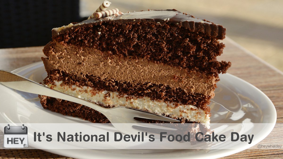 It's National Devil's Food Cake Day! #Cake #NationalDevilsFoodCakeDay #DevilsFoodCakeDay